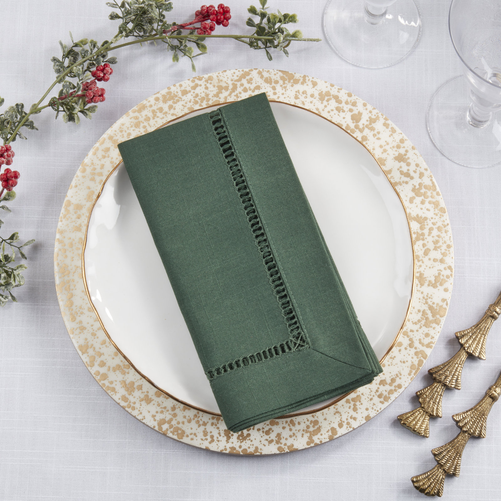 Cowen 20" Napkin, Jasper Green, 20" Square