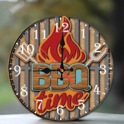 Horloge murale en bois 10 po, mouvement silencieux, à piles (piles AA non incluses), décor artistique, parfait pour les décorations