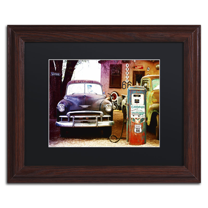 «Gas Station Route 66», reproduction de photo encadrée, H 11 po x l 14 po x P 0,5 po