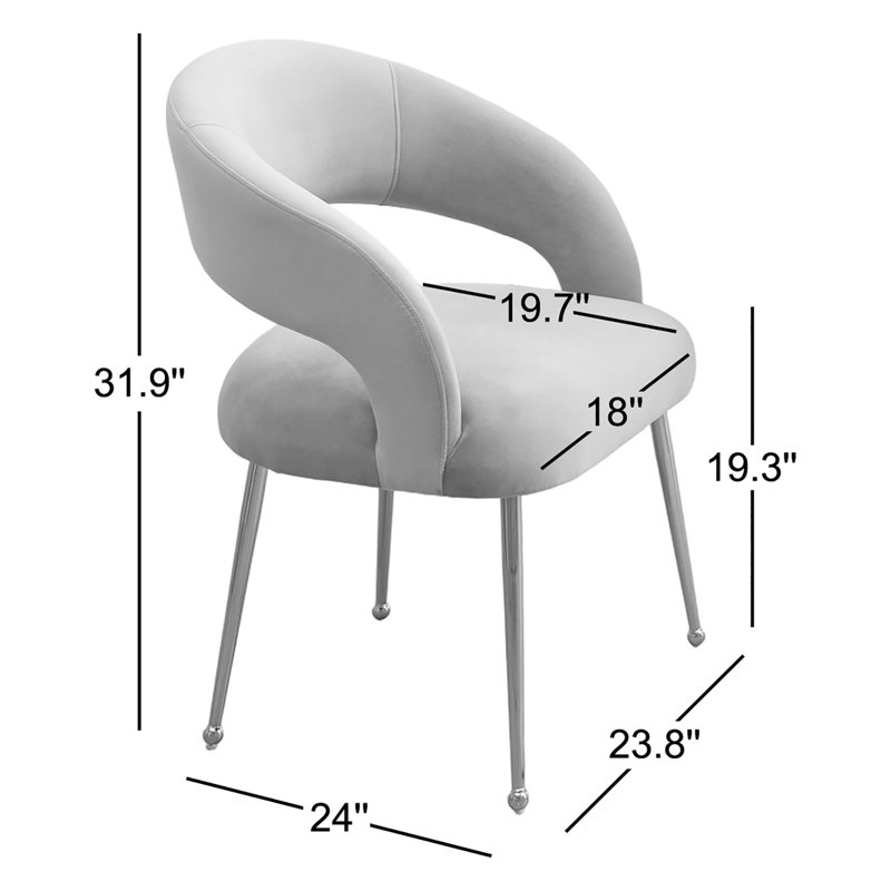 Chaise avec accoudoirs en velours Lokelani, Beige, 4