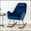 Chaise berçante en velours