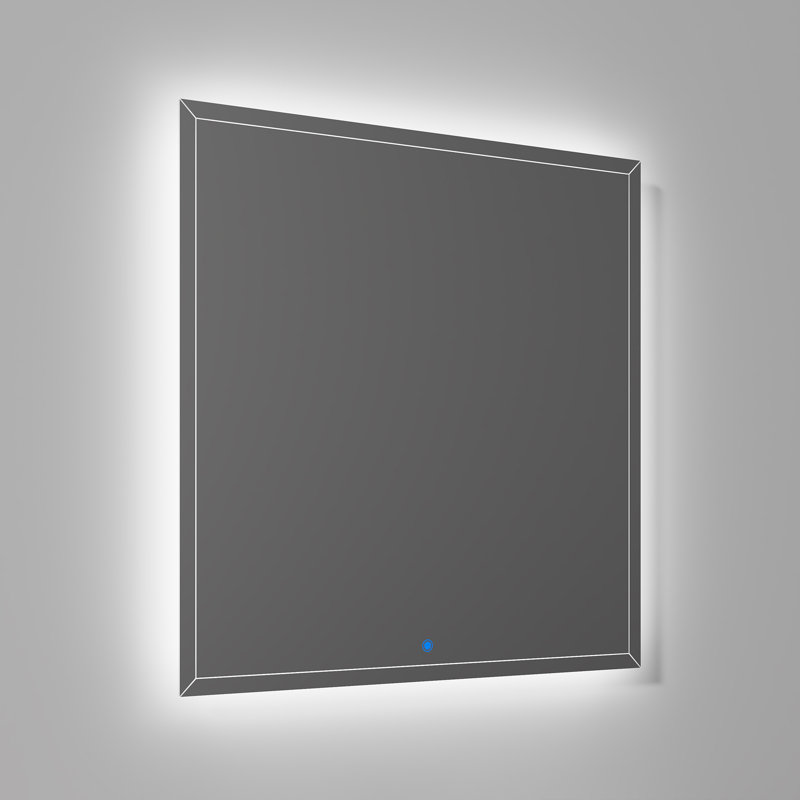  Angela LED Backlit Frameless Lighted Bathroom Vanity Wall Mounted Mirror, 30" x 29.5"