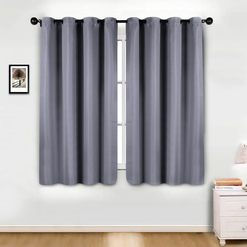 Panneaux de rideaux obscurcissants et isolants en polyester, L 52 po x L 63 po, Argent