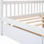 Lit double en bois avec tiroirs, blanc