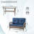 Mertis 2 Pieces Rattan Patio Conversation Set with One Seat & One Table-1830871412