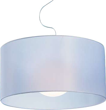 Luminaire suspendu tambour 1 lumière Fog, Blanc, H 19,7 po x l 39,4 po x 39,4 po