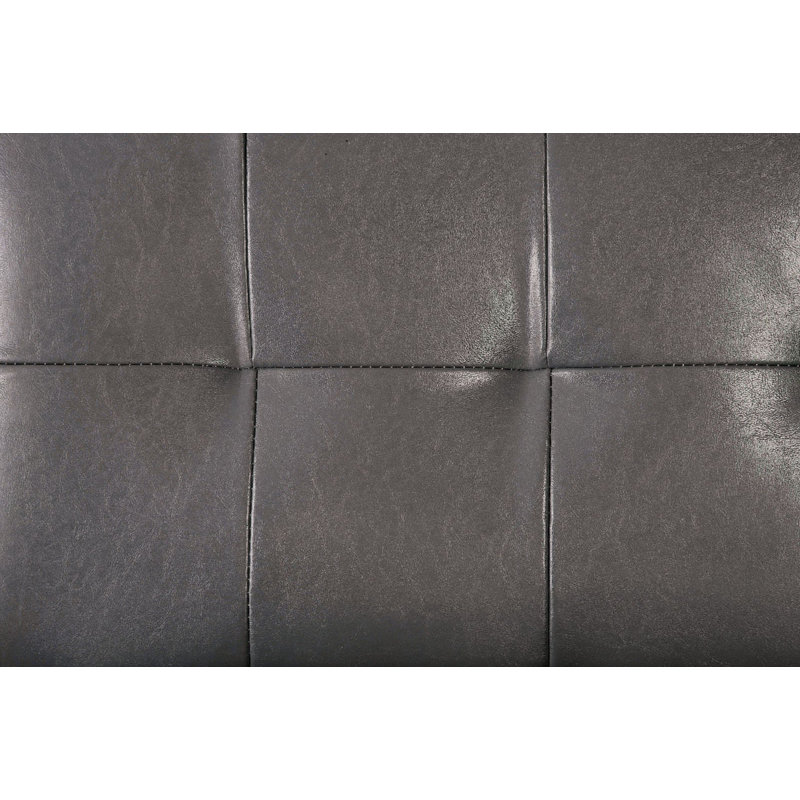 Perz Twin 70'' Faux Leather Convertible Sofa, Gray