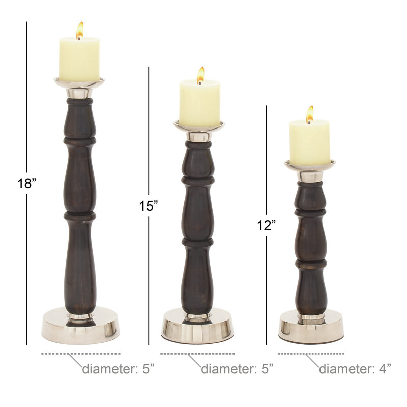 12'' H Wood Tabletop Candlestick