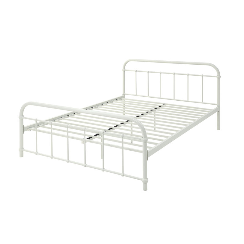 Metal Bed, White, Double (4'6)