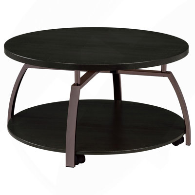 Coffee Table Dark Grey And Black Nickel Round.