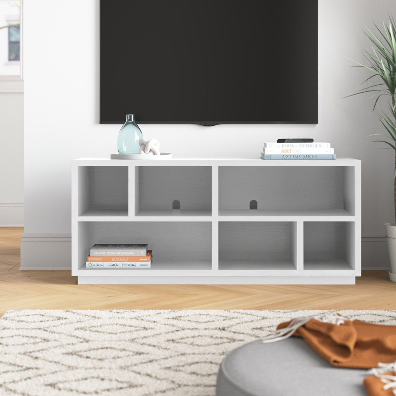 Bowman TV Stand for TVs up to 75", White, 25" H x 15" L x 58" W