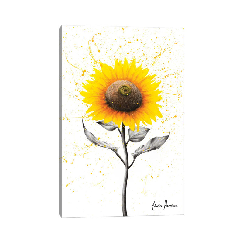 «Sunflower Celebration» par Ashvin Harrison - reproduction, H 26 po x l 18 po x P 1,5 po, Toile tendue, Aucun mat