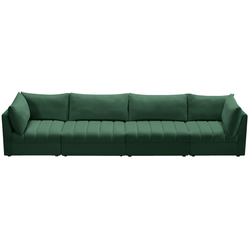 Ensoll Velvet Modular Sofa, Green Velvet