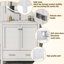 Meuble-lavabo blanc de 30 po avec lavabo simple, meuble-lavabo encastré, armoire de rangement avec 2 portes et un tiroir, fermeture en douceur, rangement multifonctionnel, structure en bois massif-827113392-827113393
