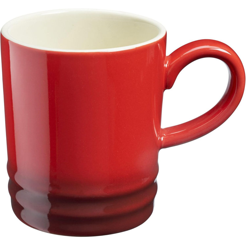 Set of 4 Stoneware Mug Set 350ml Drinking Cups, Red