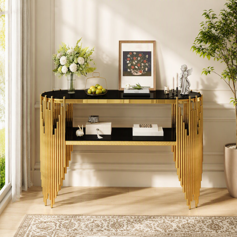 Console d'entrée avec tablette, Black / Black+Gold, Black, Black+Gold