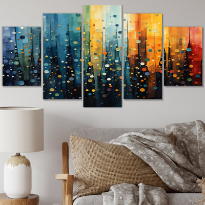 Colourful Mid Century Bold Breeziness I - Décoration murale Mid-Century - 5 panneaux