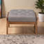 Repose-pieds en tissu gris Finesse Mid-Century