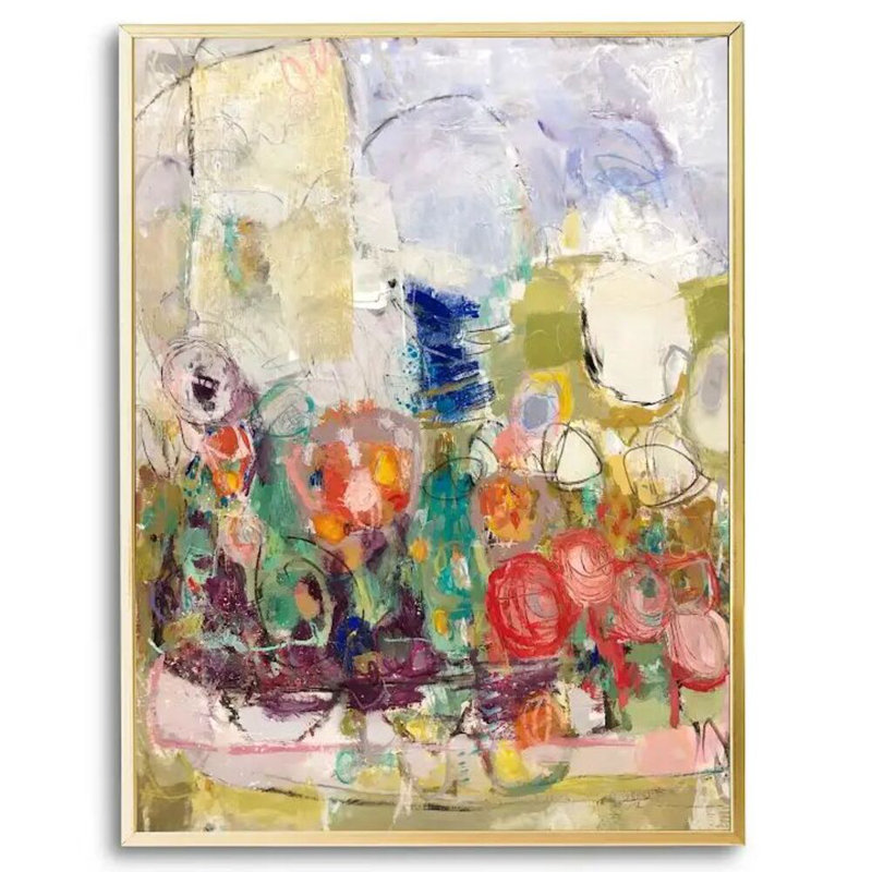 Happy Day Print by Elizabeth Chapman, Gold Floater Framed Canvas, 26" H x 20" W, No Mat
