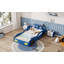 Lit de voiture de course en bois, lit plateforme en forme de voiture avec roues pour adolescents-302911231