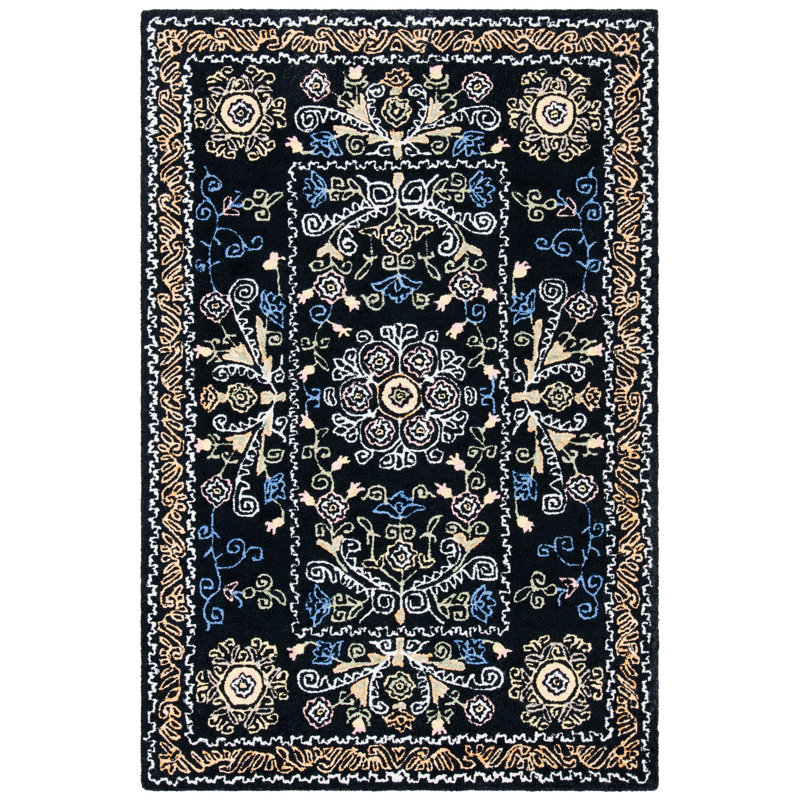 Ashly Hand Tufted Wool And Cotton With Latex Oriental Rug, Rectangle 4' x 6'