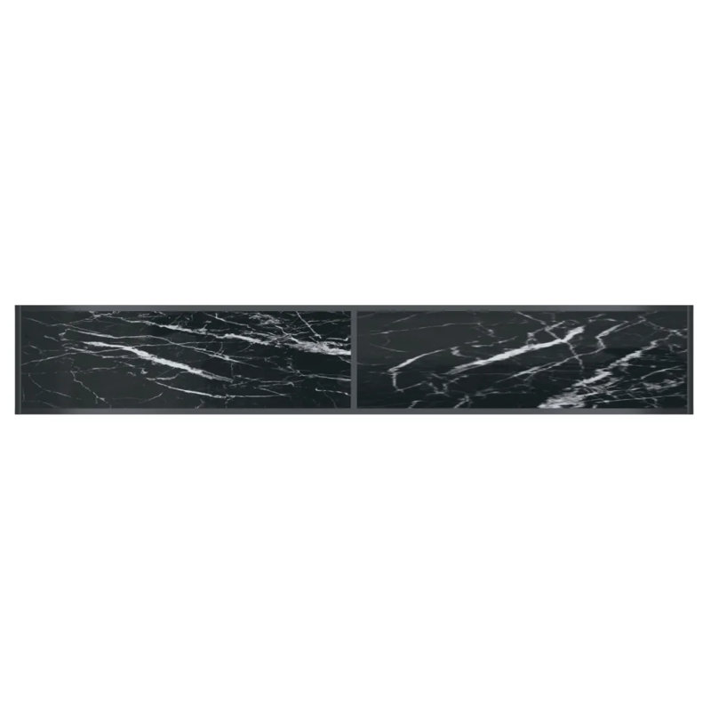 Hannmeike Glass Top Console Table, Black, 75.5 x 180 x 35 cm