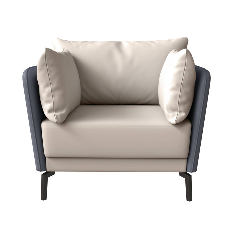 Canapé d'appoint en cuir Devkran, Similicuir beige / gris