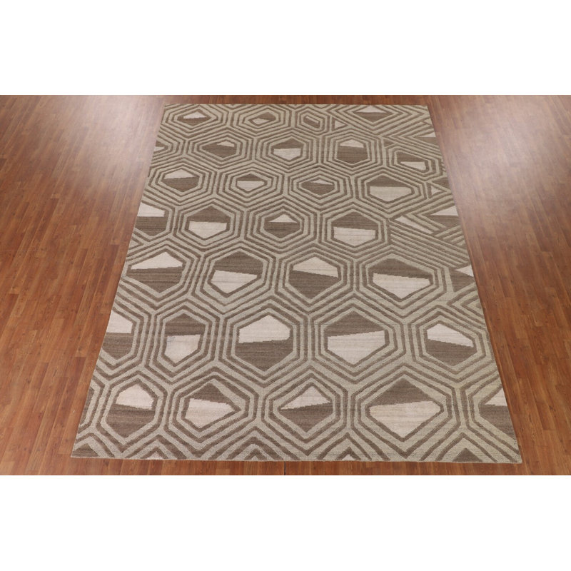 Tapis oriental moderne fait à la main 9 x 12