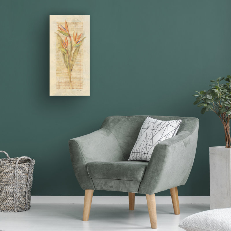 Art sur toile «bolologia cheri blum», oiseau du paradis, H 24 po x l 12 po