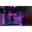 Lit mezzanine double en métal avec DEL, bureau et 4 tablettes de rangement-83663643
