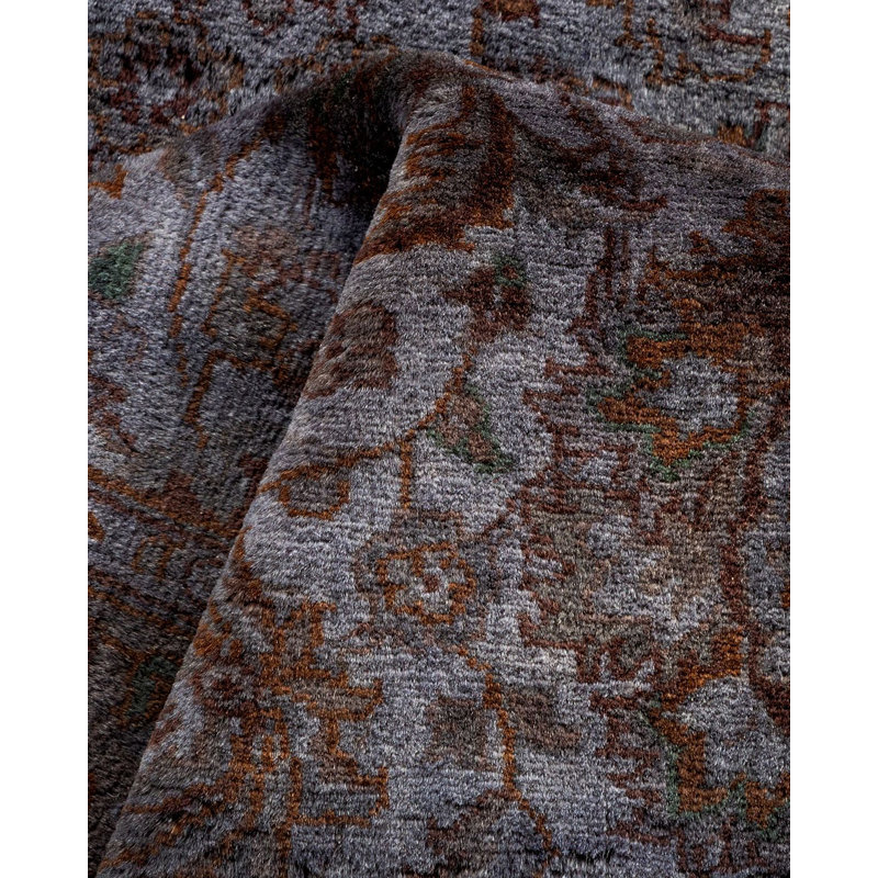 Xiah One-of-a-Kind 2' 6" X 12' 7" New Age Wool Area Rug Grey