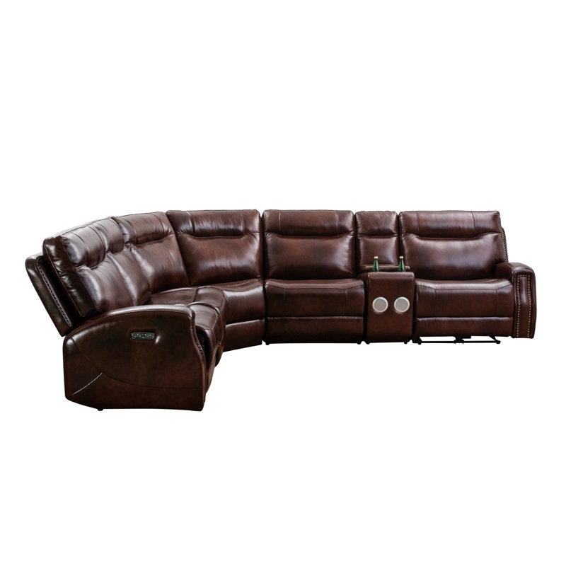 Genuine Leather Symmetrical Reclining Corner Sectional