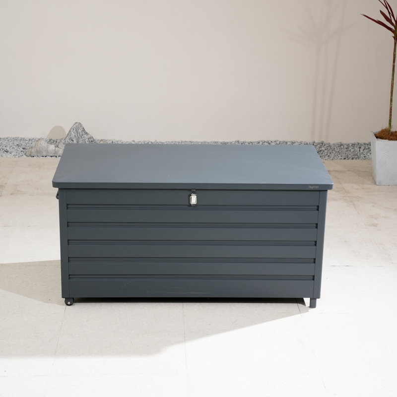 Boîte de rangement extérieure imperméable en aluminium 55 po avec serrure et poignées
