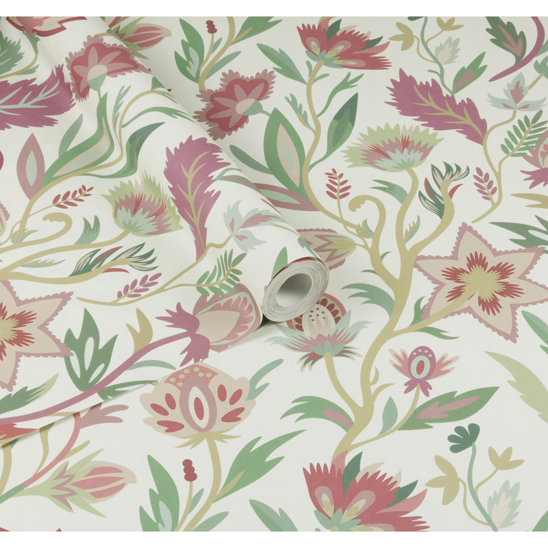 Mallory Vivid Floral Wallpaper, Pink