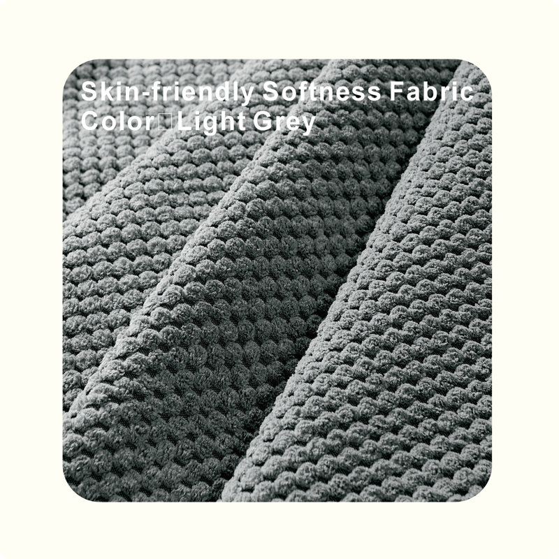 Tufted Footstool, Light Gray