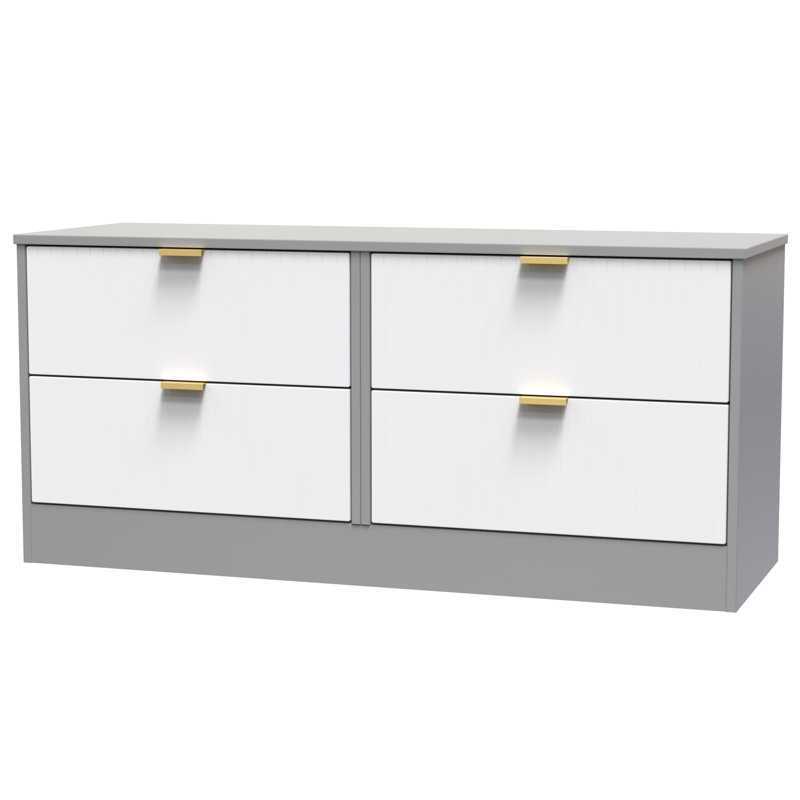 Chalene 115cm W 4 - Drawer Chest of Drawers, White/Grey