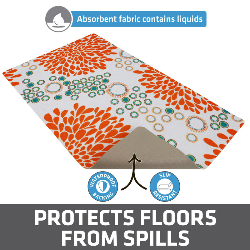 Rejuvenation Orange and Turquoise Pet Feeding Placemat