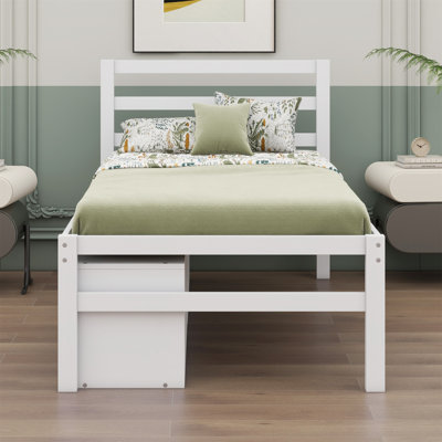 Platform Bed With Removable Storage Shelves BuiltIn Two Storage Drawers For Added Convenience