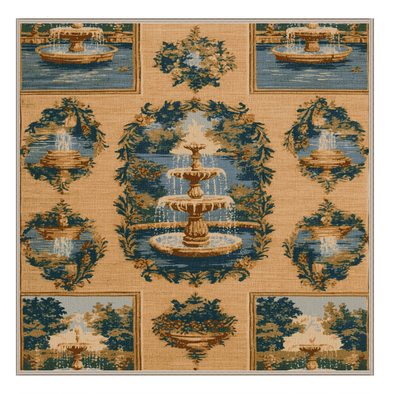Tapis brun français lavable à la machine, Carré 3 pi