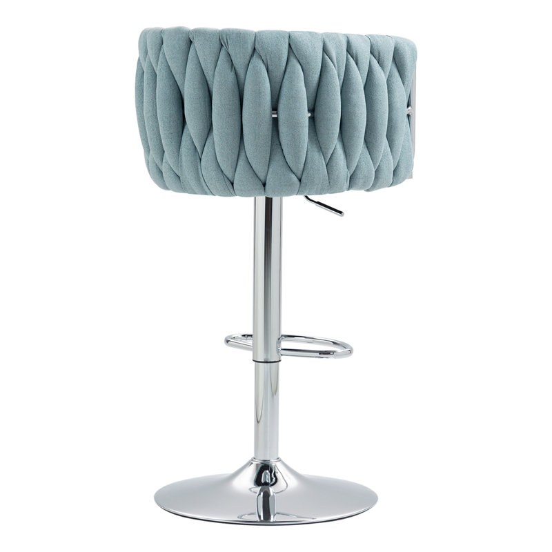 360° Fabric Cover Swivel Bar Stools Set Of 2 (No Including  Table), Blue