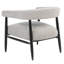 Ensemble 2 pièces de fauteuil Quinn en tissu argenté Mid-Century