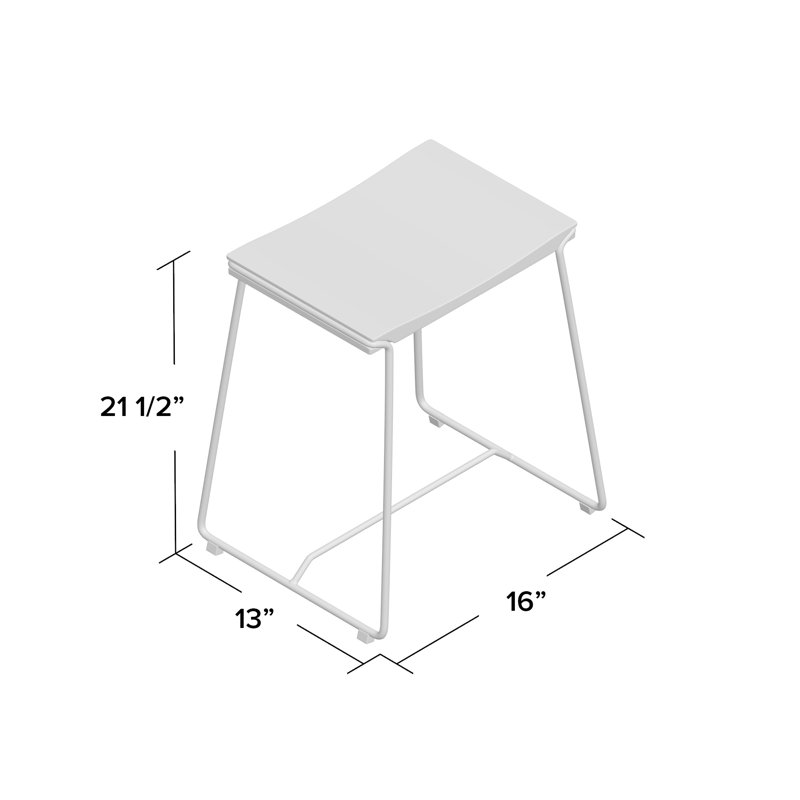 Parrish Wood & Metal 21.5" Counter Stool, White