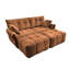 Ensemble de canapé confortable en chenille 2 places avec repose-pieds - Style moderne pour le salon, appartement, dortoir en orange