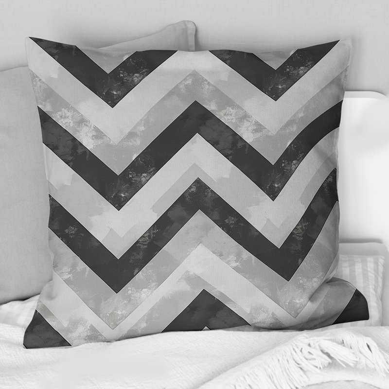 Coussin Chevron Glamour I - Glam, H 18 po x H 18 po