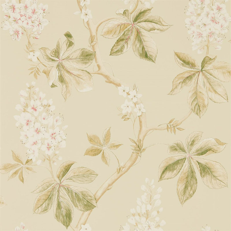 Chestnut Tree Wallpaper, Coral/Bayleaf