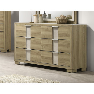 Mobilier de chambre à coucher en bois flotté avec commode à six tiroirs 1pc