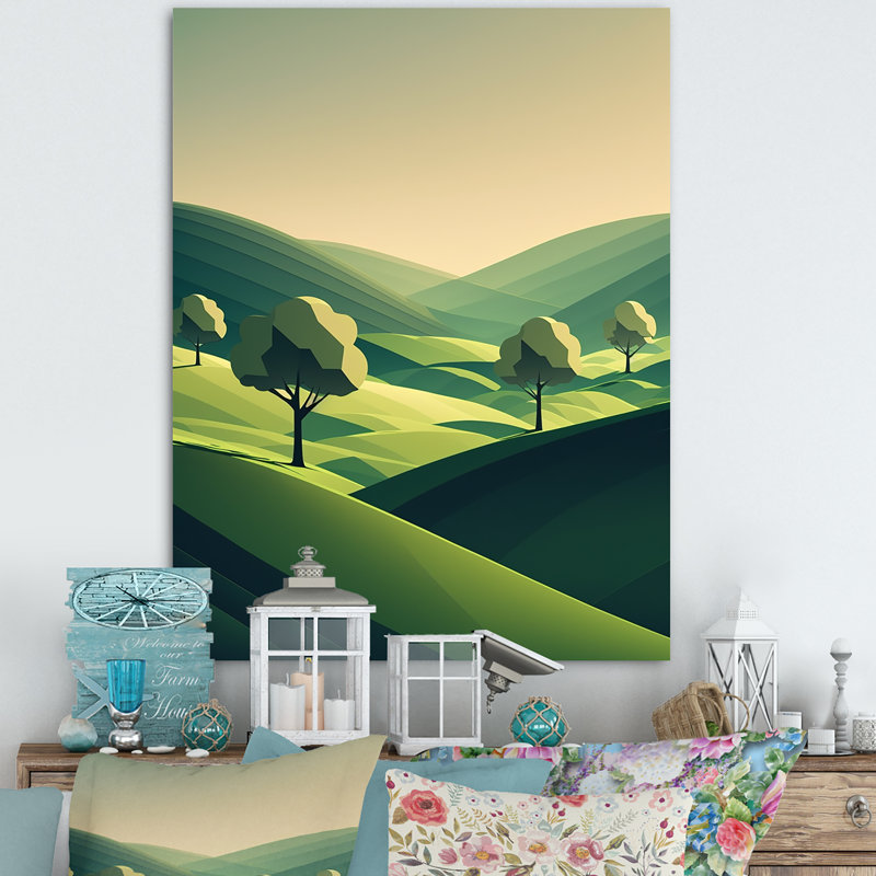 Printemps sur les montagnes vertes II - reproduction sur toile, H 20 po x l 12 po x P 1 po, Toile tendue