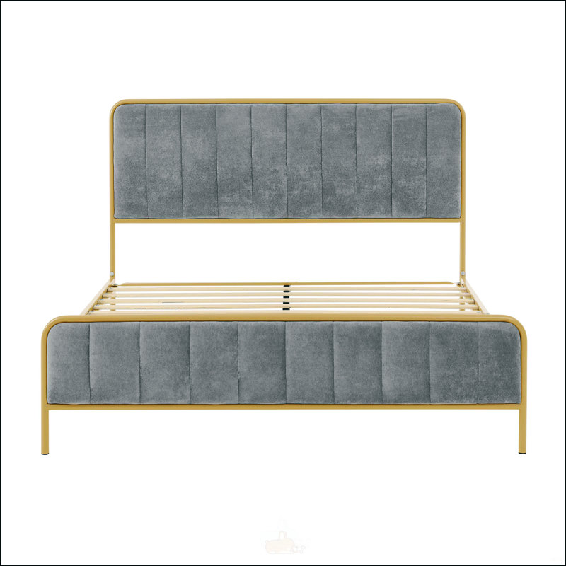 Ashley Upholstered Queen Bed, Gray