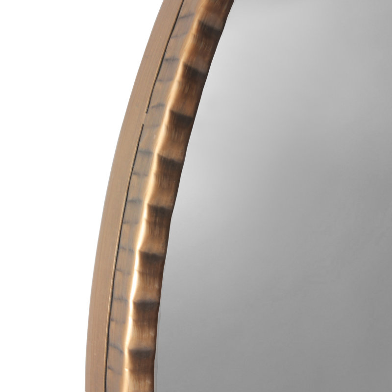 Round Metal Frame Wall Accent Mirror, Gold, 35.5" x 35.5"