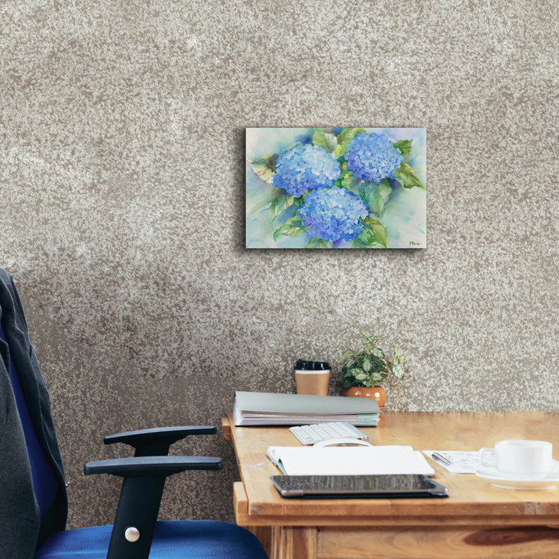 " Sky Blue Hydrangea " by Paul Brent, 12" H x 18" W x 0.75" D